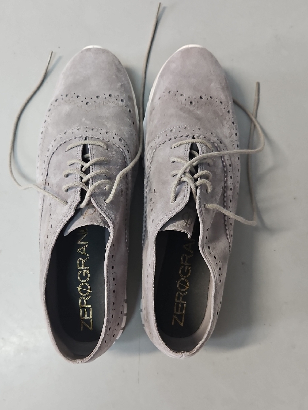 Cole Haan Womens Oxford Look Sneakers- Light Gray